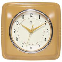 Retro Square Wall Clock Yellow