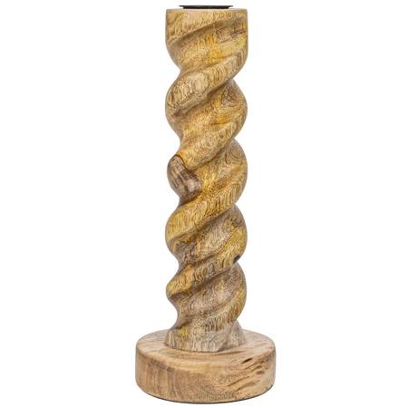 Twist Wood Taper Candle Holder