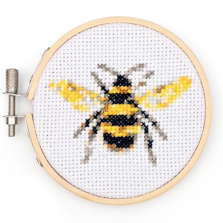 Mini Cross-Stitch Embroidery Kit Bee