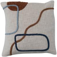 Embroidered Cotton Slub Pillow