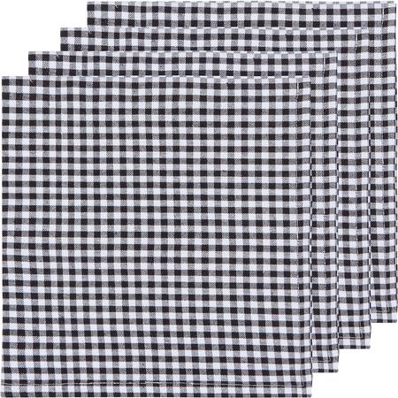 Black Gingham Napkins Set/4