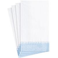 Paper Dinner Napkins Linen Border Light Blue