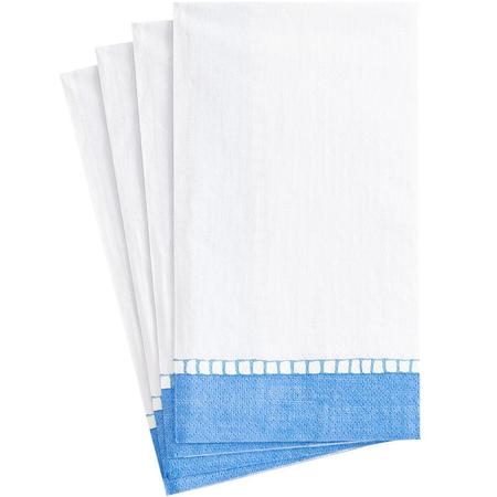 Paper Dinner Napkins Linen Border Blue