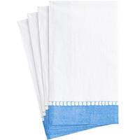 Paper Dinner Napkins Linen Border Blue