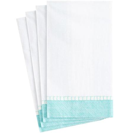 Paper Dinner Napkins Linen Border Robin's Egg Blue