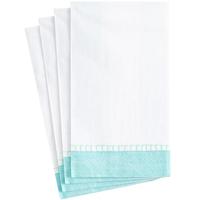 Paper Dinner Napkins Linen Border Robin's Egg Blue