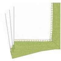 Paper Beverage Napkins Linen Border Green