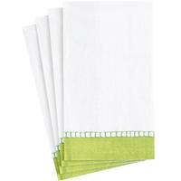 Paper Dinner Napkins Linen Border Green