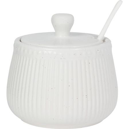 White Speckled Sugar Bowl