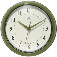 Retro Round Wall Clock Olive Green