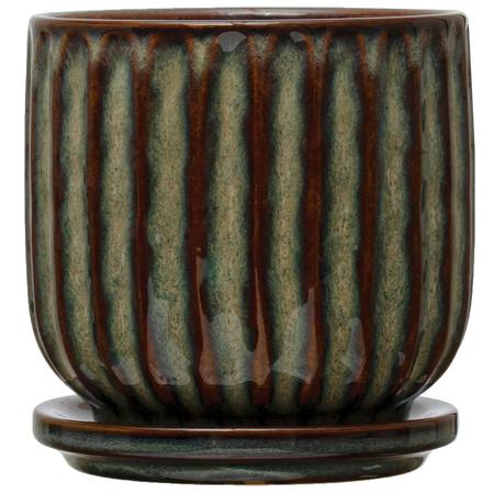 Fluted Planter w/Saucer