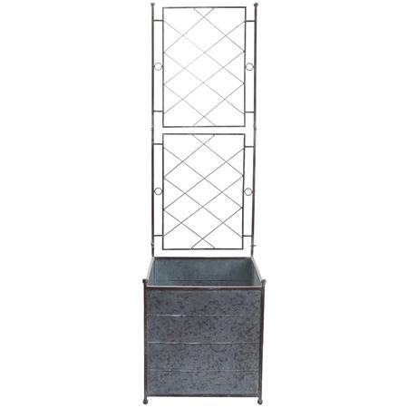 Galvanized Planter &Trellis Large