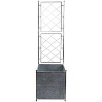 Galvanized Planter &Trellis Large