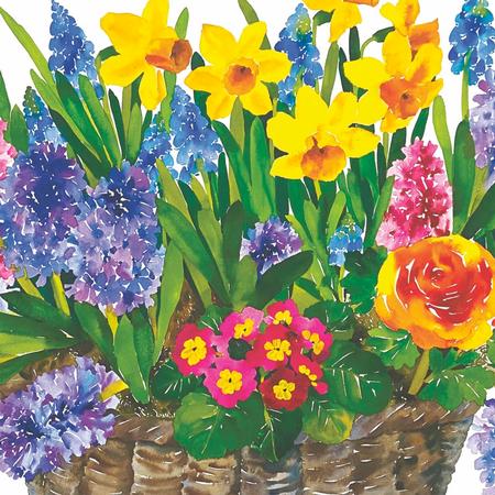 Paper Beverage Napkins Spring Basket