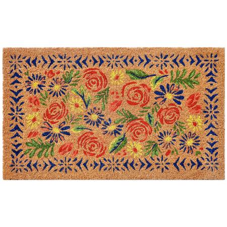 Block Print Flowers Doormat