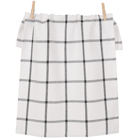 Windowpane Kitchen Towel Black