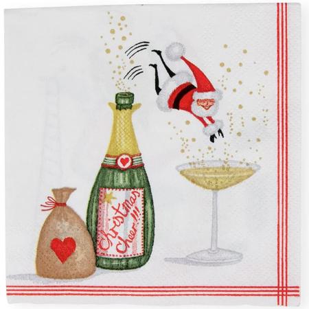 Paper Beverage Napkins Santa Splash