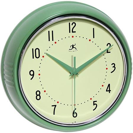 Retro Round Wall Clock Green