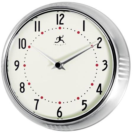 Retro Round Wall Clock Silver