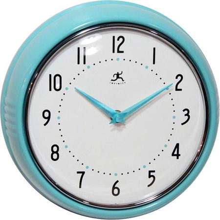 Retro Round Wall Clock Turquoise