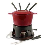 Sierra Cast-Iron Fondue Set Red