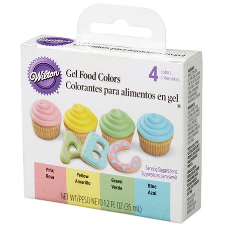 Gel Food Coloring Set/4 Pastel